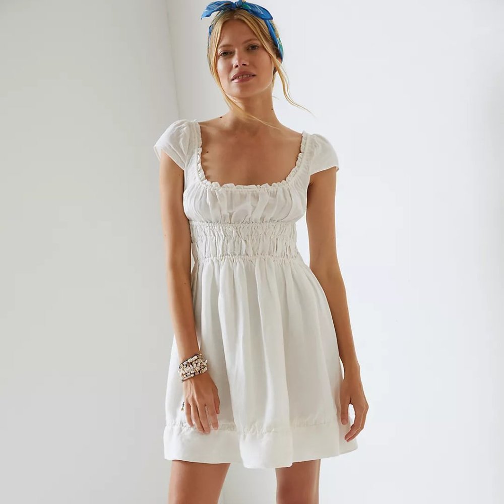 Anthropologie White Mini Dress